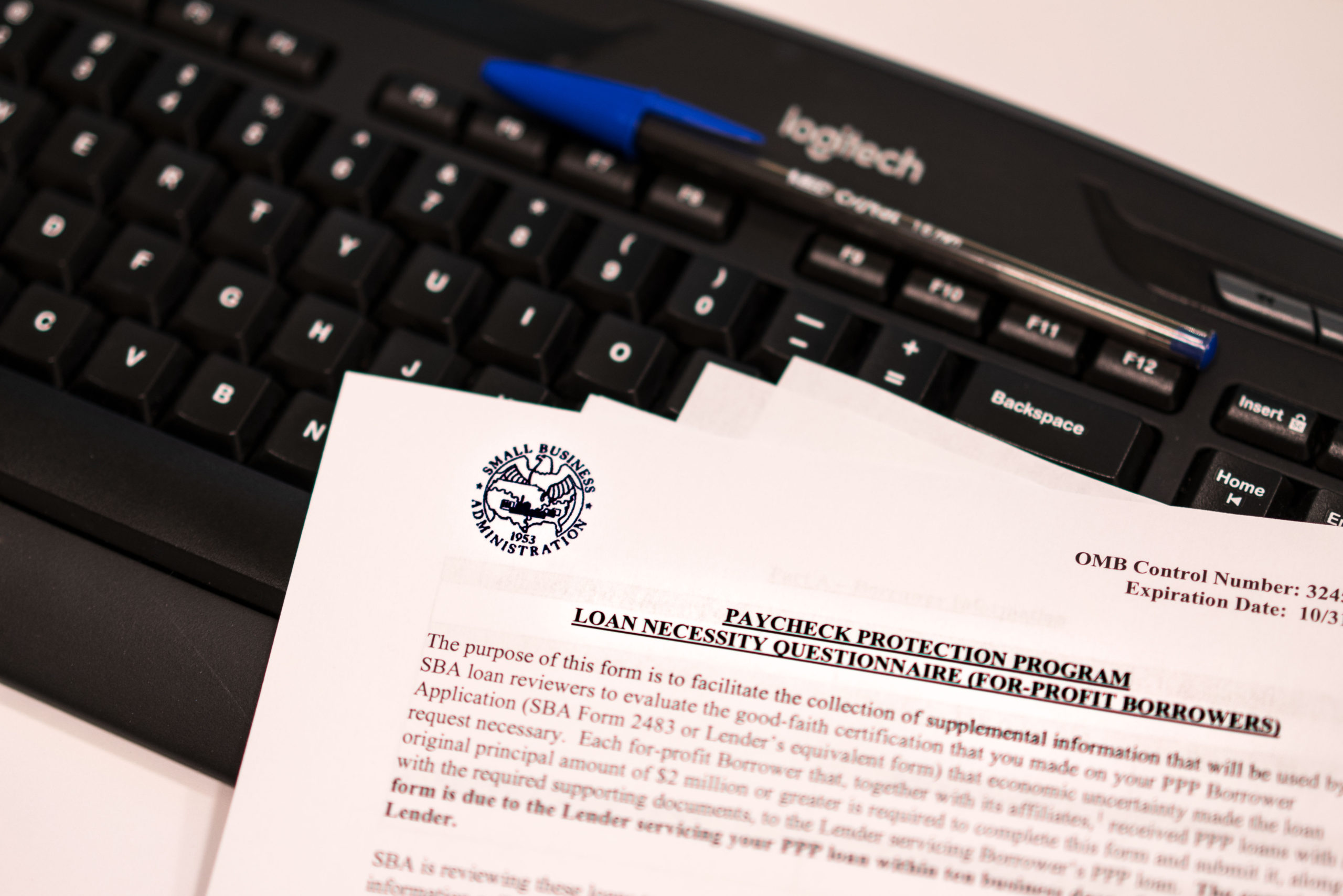 PPP-loan-necessity-questionnaire-on-desk