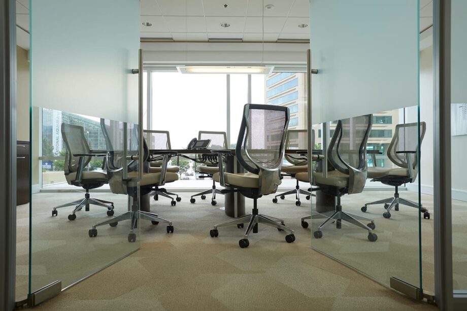 Conference room with empty chairs